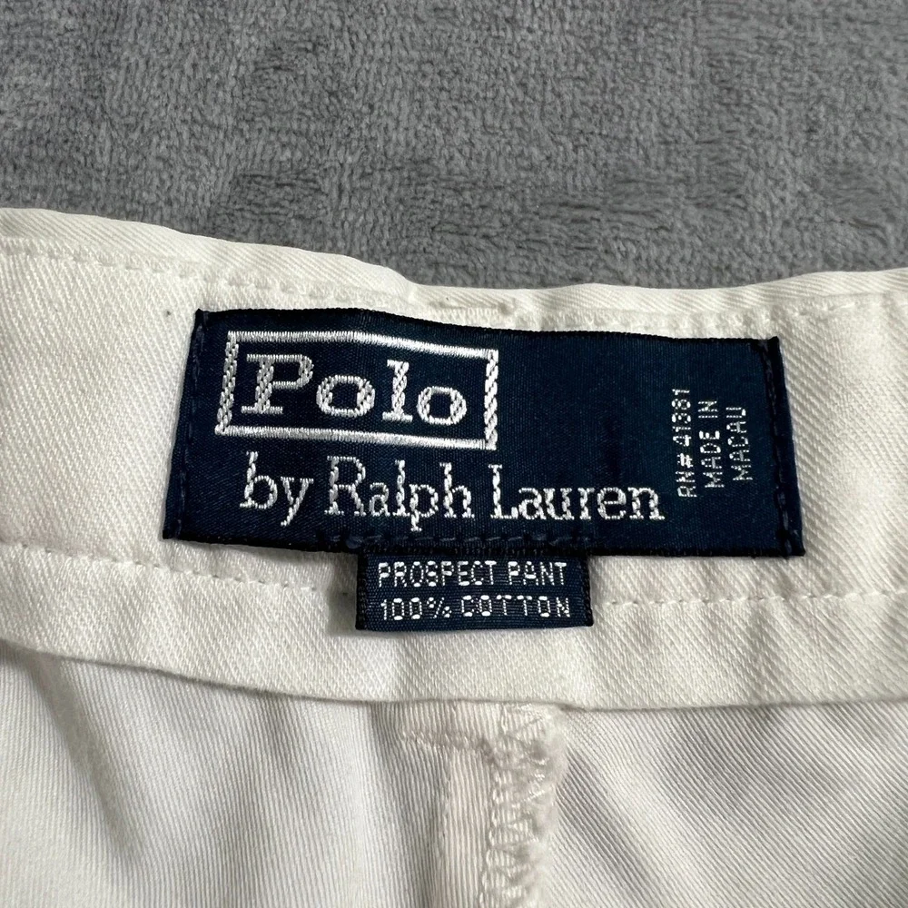 Polo Ralph Lauren Prospect Pants Mens 38x34 (36x33) White Chino Cotton Straight